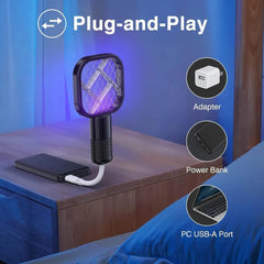 USB Rechargeable Mosquito Killer Racket | Portable Mosquito Repellent Racket With UV Light For Home Office Use
