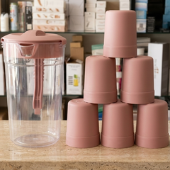 Premium 2.8 Liter Water Jug with 6 Glasses – Unbreakable Plastic Drinkware Set for Home & Office