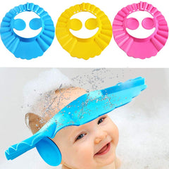 Baby Bath Shower Cap – Soft Waterproof Silicone Hair Washing Hat with Eye & Ear Protection for Babies