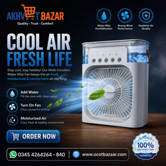 Next Nova Imported 10" Portable Air Cooler Fan – 3-in-1 Mini AC Desktop Humidifier 7-Color LED